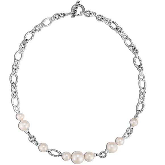 John Hardy Silver Link Pearl Necklace - Picture 7 of 12